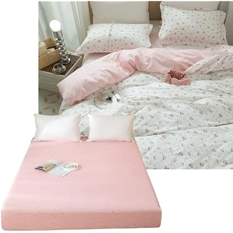 LifeTB 4 PCS Chic Garden Floral Duvet Cover Set【1 Full Size Duvet Cover + 2 Standard Pillowcases + 1 Queen Fitted Sheet】 Cover