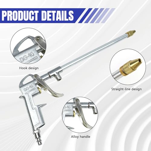 Image of Air Blow Gun Pneumatic Engine Cleaning Gun with 4Ft Hose, Aluminum Car Engine Cleaning Spray Guns, Vehicle Cleaner Degreaser Spray Tool for Narrow Space, Universal Fit (Straight Head)