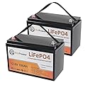 2 Pack 12v 100ah lithium battery lifepo4 24v lithium iron phosphate deep cycle marine battery 12 volt pack for rv solar system home storage trolling motor