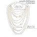 Multilayer Long Faux Pearl Necklace Strand Chain Beaded Cluster Statement Choker Flapper Style Jewelry for Women