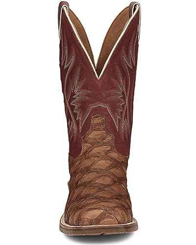 Tony Lama Men's Prescott Exotic Pirarucu Western Boot Broad Square Toe - Ep60974