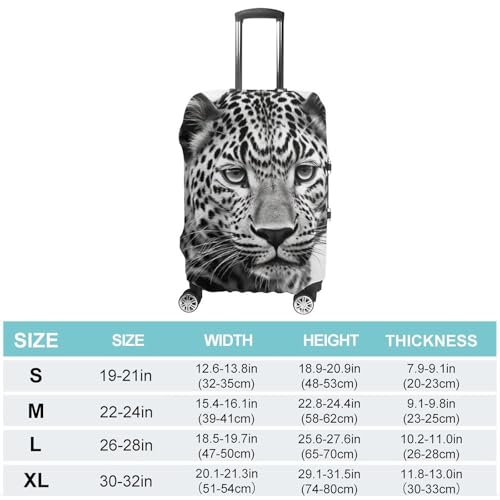 Travel Luggage Cover Elastic Suitcase Protector Anti-Scratch Washable Black White Leopard Animal Luggage Sleeve Tsa Approved Carry on Covers Baggage Cover Fits 18-32 Inch Luggages2