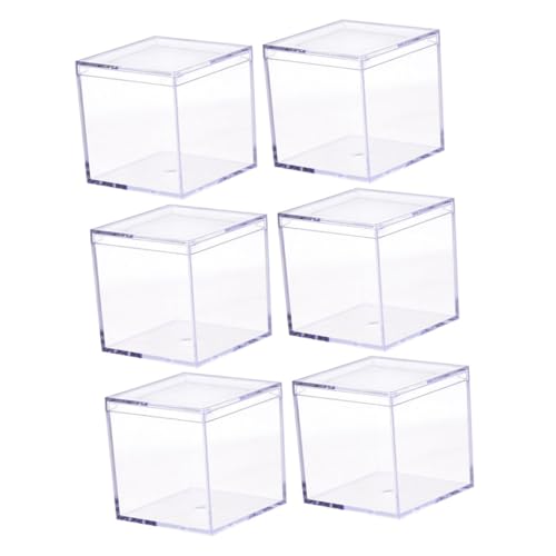 Holibanna 6個 透明アクリル製キャンディ収納ボックス 蓋付き食品保存ケース お菓子やクッキーのラッピングに パーティーや結婚式用透明 容器