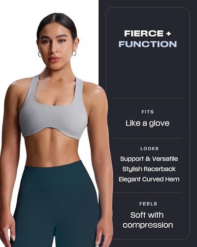 Image of Aoxjox Define Sculpt Racerback Sports Bra | women's workout fitness yoga crop tank, breathable fabric, 4-way stretch, moisture-wicking, gym essential