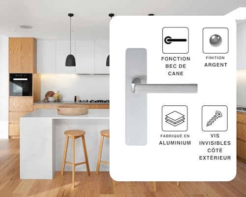 BEZAULT SAS GUR00027 KAZA 1364/6329 BDC 190 x 42 mm, Befestigungsabstand 165 mm, Silber