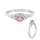 PRÄZISE PRONG-FASSUNG: Der Kunzit Edelstein im Rundschliff ist sicher und lichtoptimiert gefasst, wodurch die natürliche Brillanz und das Farbspiel maximiert werden.