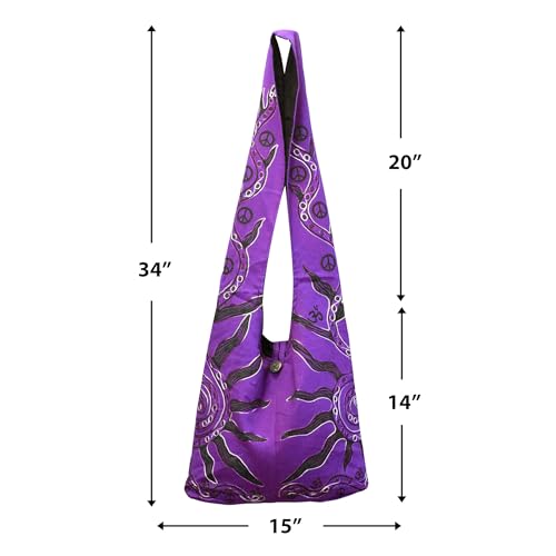 Image of Mandala Crafts Hippie Bag, Large Boho Hobo Purse for Women, Crossbody Shoulder Sling Bags for Indie Style Bohemian Accessory