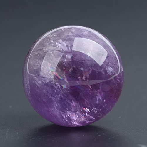 Hongjintian Crystal Natural Amethyst Ball Sphere 40Mm(1.57") With Stand #TOP4