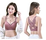 latex curly bracket equation  Sujetador sin costuras, lencería sexy, de encaje, sin tirantes, relleno de látex, sin cables, chaleco deportivo, elástico, estampado de mariposas, color morado morado XXL