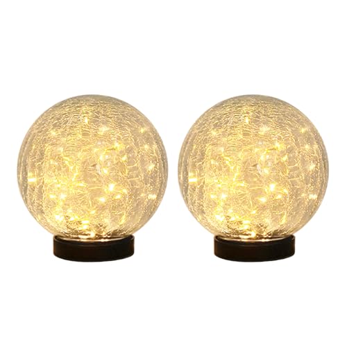 HOTEAGLE 5.9" Large Solar Globe Lights Outdoor Waterproof -2 Pack, 5.9 in - image 9
