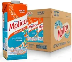 Leite Desnatado Zero Lactose UHT - 12 Unidades de 1 Litro Cada