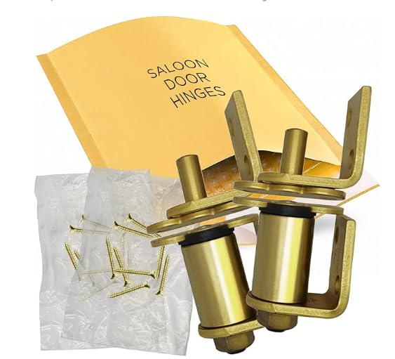 7512 Commercial Grade Gravity Double Action Pivot Hinge- Saloon Door Hinges, Swinging & Cafe Doors, Heavy Duty Hinges Hardware w/Non Hold Open Feature -Cafe Door Hinge Satin Brass (2-pk)