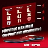 VALSOLE Orthotic Insole for Men Women,Plantar Fasciitis Arch Support Insole,for Flat Feet,Metatarsalgia,Heel Pain,Shock Absorption Comfortable Inserts (Red and Black, UK-9-27.8cm(10.9in)) - Image 4