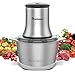 Tritacarne Elettrico In Acciaio Inox 600W 2L Rimovibile 2 Livelli di Velocità Protezione dal Surriscaldamento con 4 Lame Ciotola e Pad in Plastica per Carne Verdura e Frutta