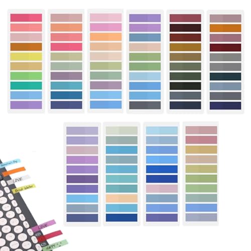 MtnLaur Sticky Tabs 2000 Pcs Colorful & Writable Book Tabs 10 Set Self-Adhesive Sticky Notes Tabs Repositionable Book Tabs for Annotating Annotation Tabs for Marking and Highlighting Pages