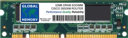  GLOBAL MEMORY 32 MB DRAM SODIMM Memoria RAM per Cisco 2600 x m Serie routers (Cisco P/N MEM2600 x m-32d)