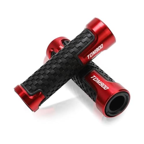 Poignées de guidon 22mm TDM850 TDM900 rouge contre la fatigue et les mains qui glissent