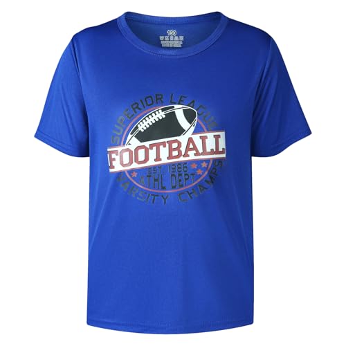 Boys' Sports Short Sleeve Crew Neck T-Shirts Kids Ball Print Tops Age for 4-14 Years 5-Pack2