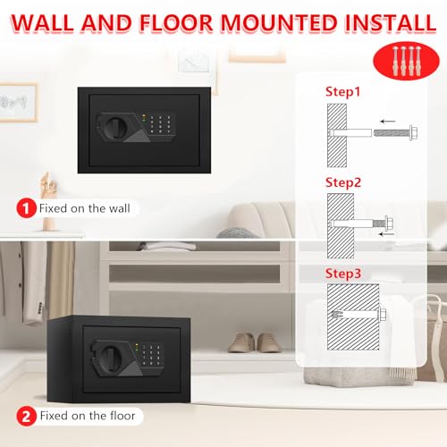 Coffre-fort numérique de maison pour argent et objets de valeur compact - 8