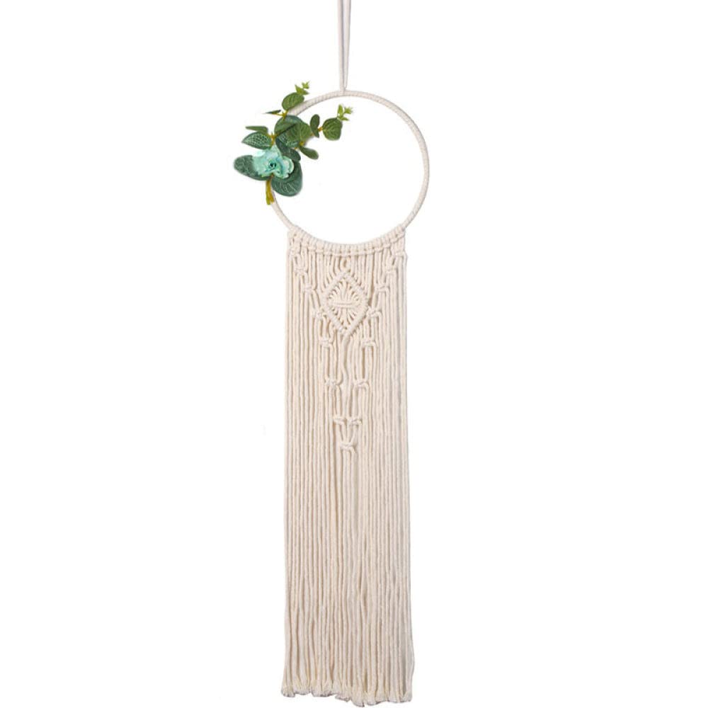 Tapiz bohemio para boda y eventos con flores de imitación y borla colgante hecha a mano