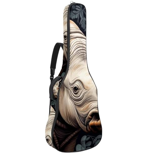 Housse pour guitare basse Rhino 87 grand format avec crochet arrière et doubles poches