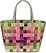 normani Einkaufskorb Shopper geflochten aus Kunststoff - robuster Strandkorb aus wasserabweisendem Material Farbe Classic/Autumn Fruit