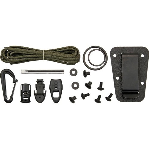Esee Knives Izula Fixed Blade Knife W/Survival Kit, Sheath & Clip Plate (Black Blade/Grey Micarta Handle/Black Sheath/Survival Kit) #TOP3