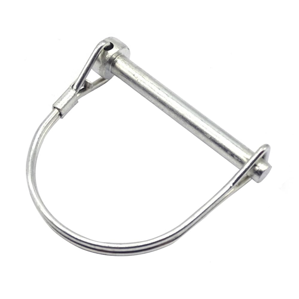 Safety Coupler Pin Heavy Duty Trailer Coupler Pin Shaft Locking Pin 8mm/0.31inch Q235 Carbon Steel Locking Pin for Farm Lawn Garden Gazebos Silver