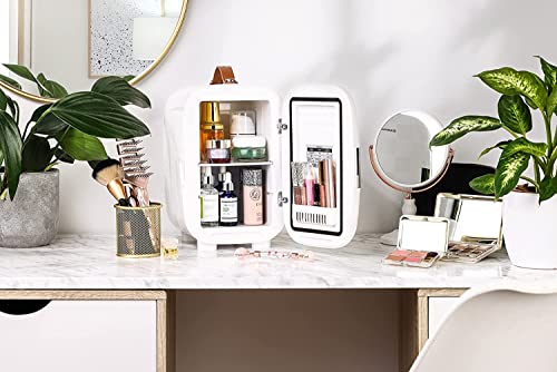 Subcold PRO6 Mini Fridge 6L / 8 Can – Quiet & Energy-Efficient, USB & AC Powered Small Fridges for Bedrooms, Car, Office | Portable Mini Fridge For Skincare, Beauty, Drinks & Snacks (Chequer White) - Image 5