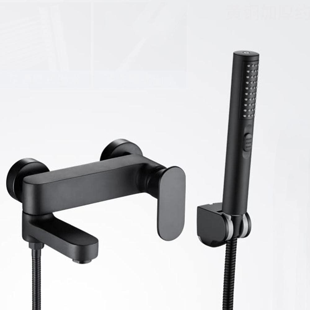 Robinet mitigeur bain-douche laiton noir mat colonne douche de salle de bain