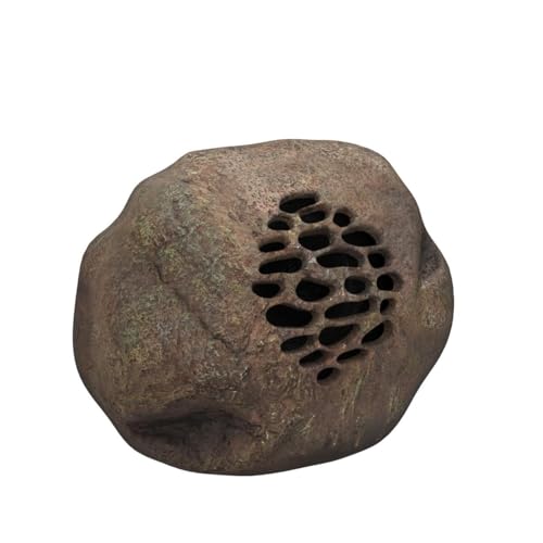 Alpine Corporation 9" Tall Solar Bluetooth Rock Speaker, Weather-Resistant High Fidelity Outdoor Audio System with 50 Foot Range, Brown - Set of 2 by Alpine Corporation - Image 4