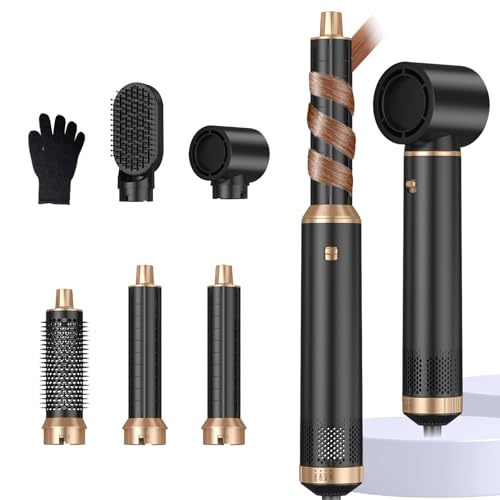 Image of Upgrade Hair Dryer Brush Set 5 in 1 Blow Dryer Brush,Negative Ion Air Styler Curling Wrap Air Curler, Hot Air Brush Curling Iron Hair Styling Tools As A Gift for Straight /Curl /Dry /Smooth