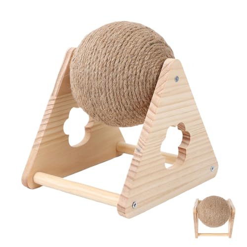 サイサルロープキャットスクラッカーボール、楽しい退屈バスター、屋内運動のおもちゃ、猫、子猫、犬、子犬のエンターテイメント用品6.69x7.87x7.48インチ