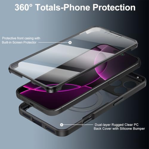 Coque silicone iPhone 12 Pro Max noire avec technologie magnétique intégrale et design transparent - 2