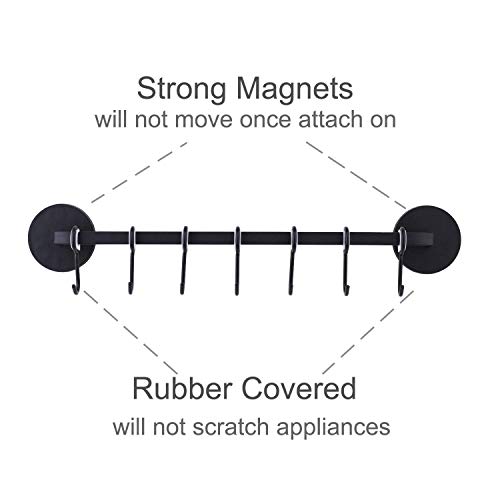 Levoshua 7 Hooks Magnetic Utensil Holder Untensil Rack Tool Hanger Organizer For Refrigerator thumb #4