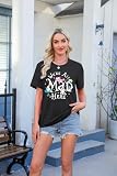 Fantastical Shirt Women Dreamy Princess T-Shirt We're All Mad Here Fairy Graphic Shirt Vacation Party Casual Short Sleeve Top Grey