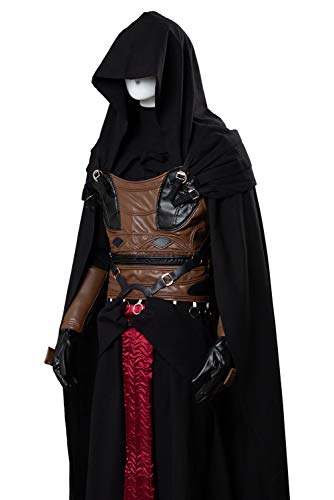 Adult Darth Revan Costume Black Outfit Tunic Hooded Robe Halloween Uniform X-Large #TOP5