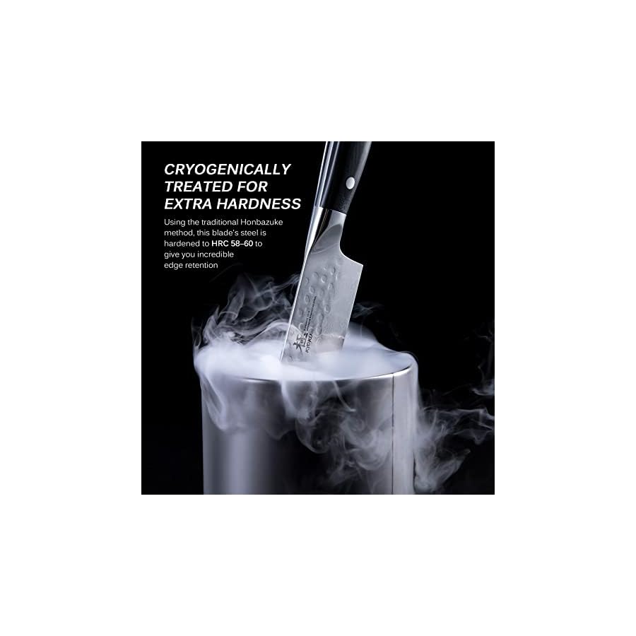 KYOKU-Chef-Knife-8-Japanese-VG10-Steel-Core-Hammered-Damascus-Blade-with-Sheath-Case KYOKU Chef Knife - 8"- Shogun Series Japanese VG10 Steel Core Hammered Damascus Blade Kitchen Knife - with Sheath & Case