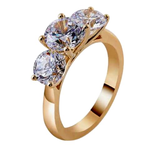 Bague fiançailles femme moissanite argent 925 plaqué or 14 carats ronde RNG-1461