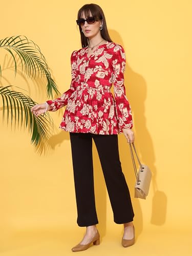 Image of Sheetal Associates Women's Top Shirt Stylish Trendy for Girls | Floral Printed Top | Lightweight Day Comfort