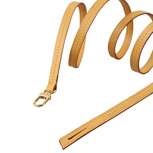Image of Genuine Vachetta Leather Strap for Bag,Shoulder Purse Strap Replacement Fit for Pochette Accessoires (Beeswax-Width:0.39in&Length:35.4in,Single Buckle)