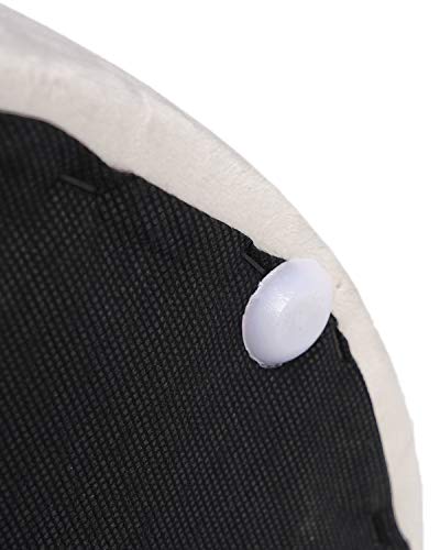 Deerun Round Velvet Storage Ottoman Foot Rest Stool/Upholstered Footstool/Side Table Seat Make Up Stool With Stainless Steel Band, Pack Of 2 (Beige) #TOP5