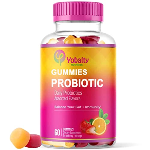 Yobalty, VEGAN Probiotic Gummies, Vaginal Health + PH Balance,Sugar-Free Probiotics for Women, 5 billion CFUs, Immune Support, Gut & digestive Health, women's Daily probiotics Teens. (60 Gummy-1 pack)