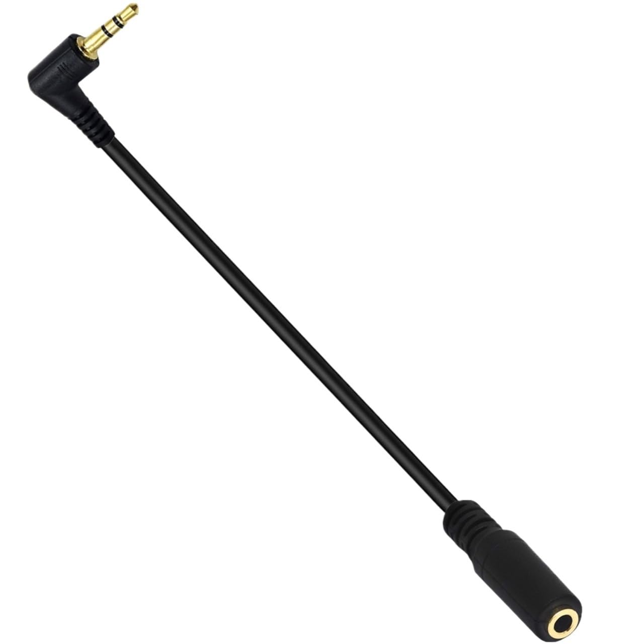 1 câble adaptateur audio stéréo mâle à angle droit TRS 3,5 mm vers 3 pôles femelle 3,5 mm doré
