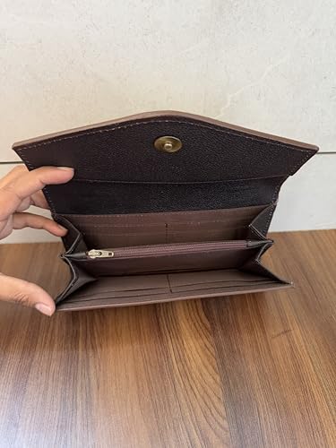 Women Long Leather Wallet with Hand Tooled Carving Fashion Stylish Cash Holder Gift For Him (Brown-5)4