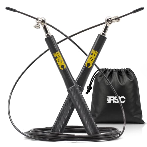 DISTOCK® Corda per Saltare Professionale Palestra 3,5m - Corda Crossfit Double Under - Nero o Argento (Nera)