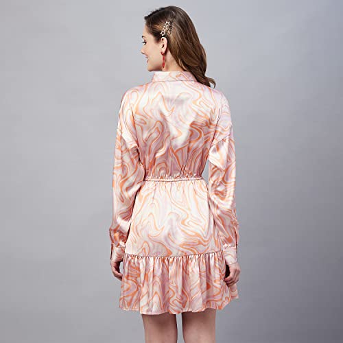 Image of Carlton London Women's Satin Fit and Flare Mini Dress