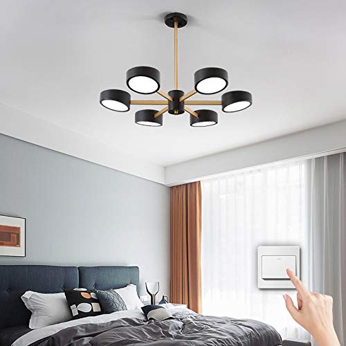 Plafonnier LED 9013D noir avec couleur réglable et interrupteur salon