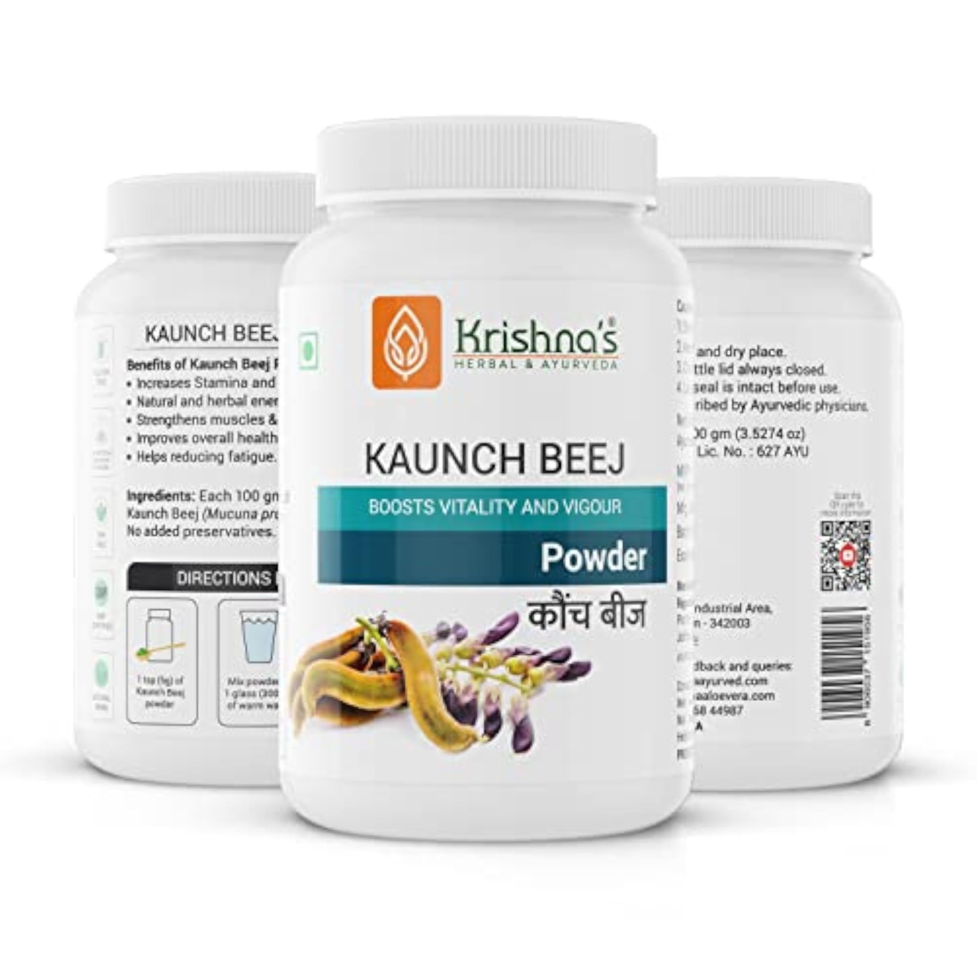 Krishna's Kaunch Beej (Mucuna pruriens) Powder - 100 g