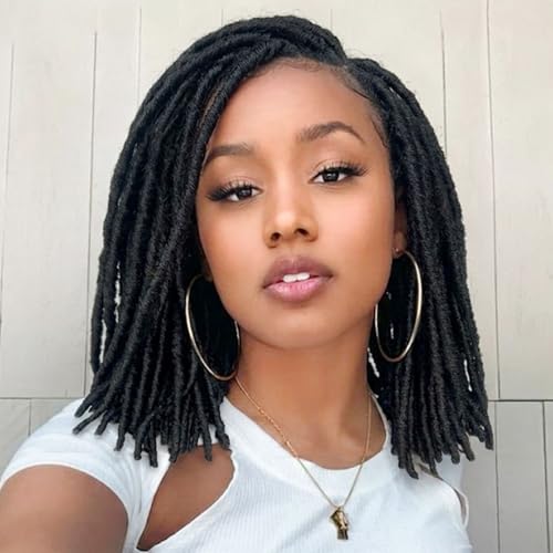 Perruque Full Lace Dreadlocks 35cm fausses nattes goddess cheveux synthétiques